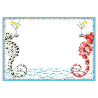 Caspari Seahorses and Shell Invitations - 8 Blank Invitations & 8 Envelopes 90916E42