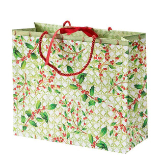 Caspari Holly Trellis Large Gift Bag - 1 Each 9757B3