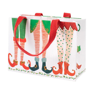 Caspari Elf Stockings Small Gift Bag - 1 Each 9804B1