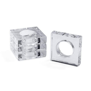 Acrylic Napkin Rings in Crystal Clear - Set of 4 Napkin Rings – Caspari