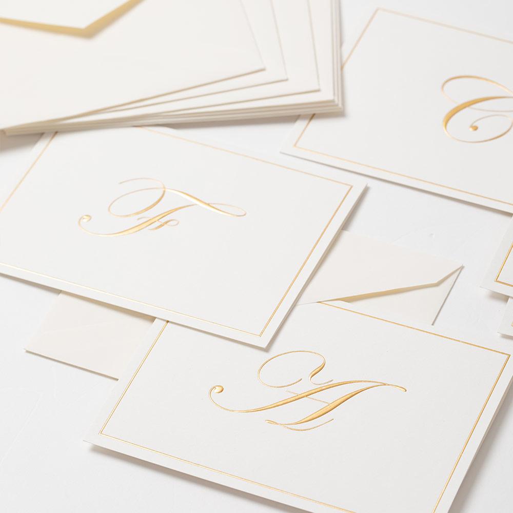 Personalization by Caspari Modern Moiré Personalized Monogram  Correspondence Cards – Caspari