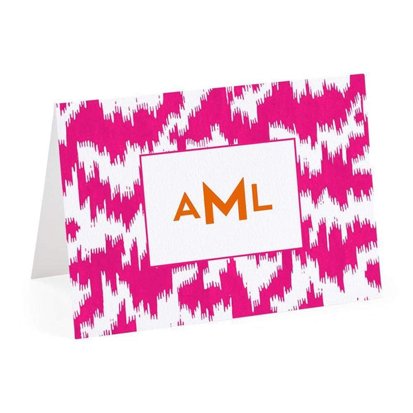 Amala Ikat Personalized Monogram Folded Note Cards