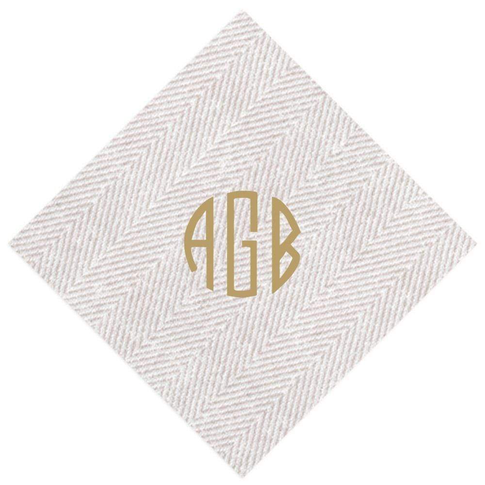 Light Blue Monogram Wedding Personalized Napkins with Gold Foil - Luncheon