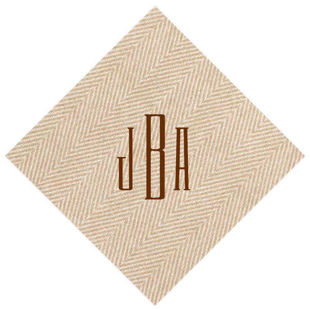 Light Blue Monogram Wedding Personalized Napkins with Gold Foil - Luncheon