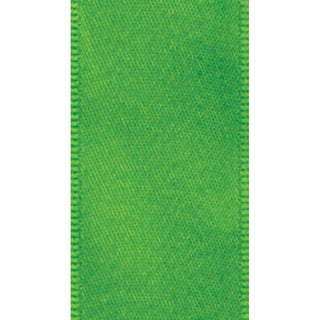 Caspari Narrow Solid Green Satin Wired Ribbon - 8 Yard Spool R860