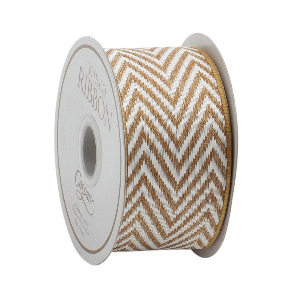 Wired Sheer Chevron Ribbon - Silver, 2 1/2 inch wide