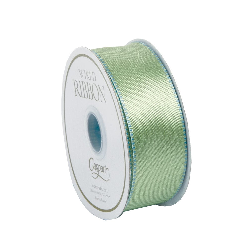 Caspari Solid Light Blue Wired Ribbon - 10 Yard Spool