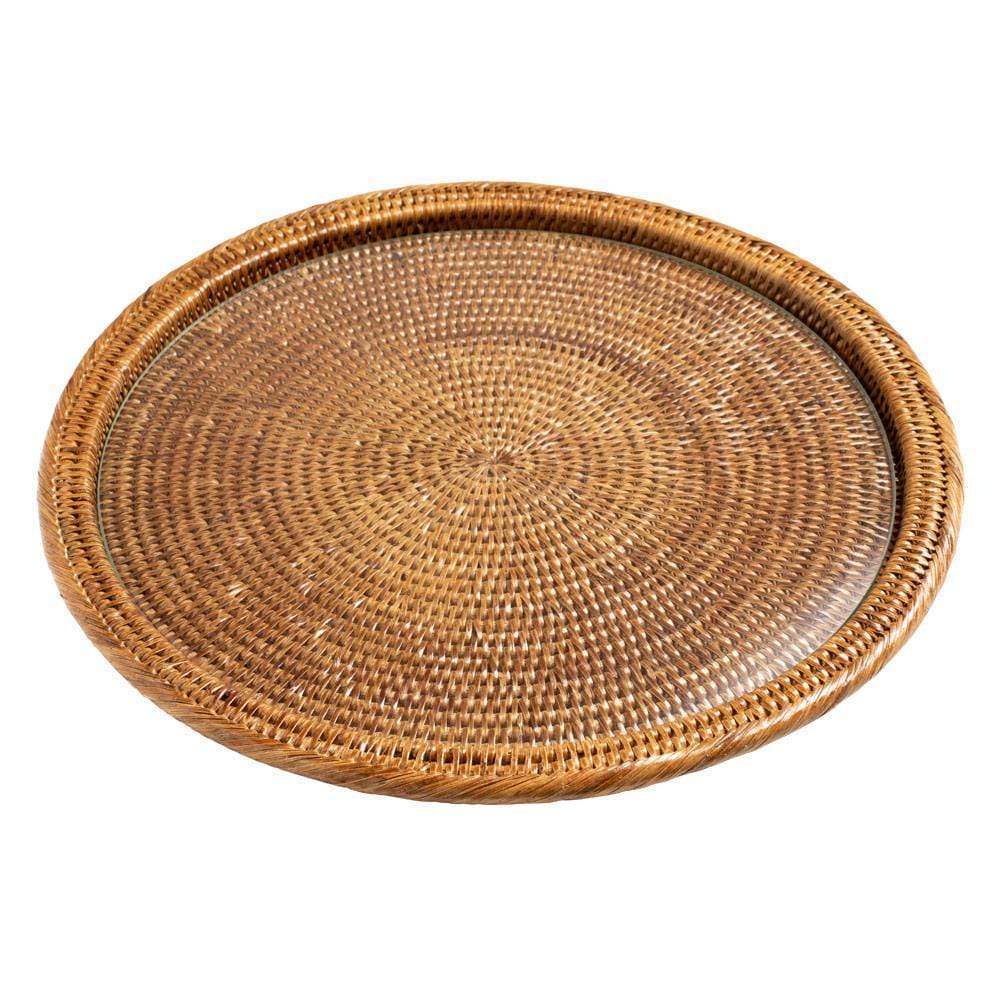 Rattan Napkin Holders, Trays, Chargers & Other Tableware | Caspari